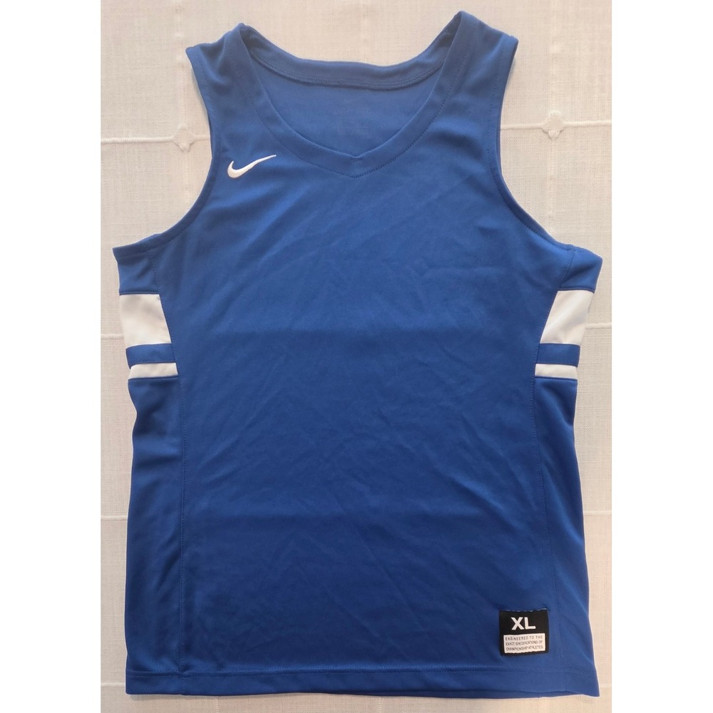 Nike Dri-FIT Basketball Jersey Tank Top Blue White XL Boys Youth Athletic
